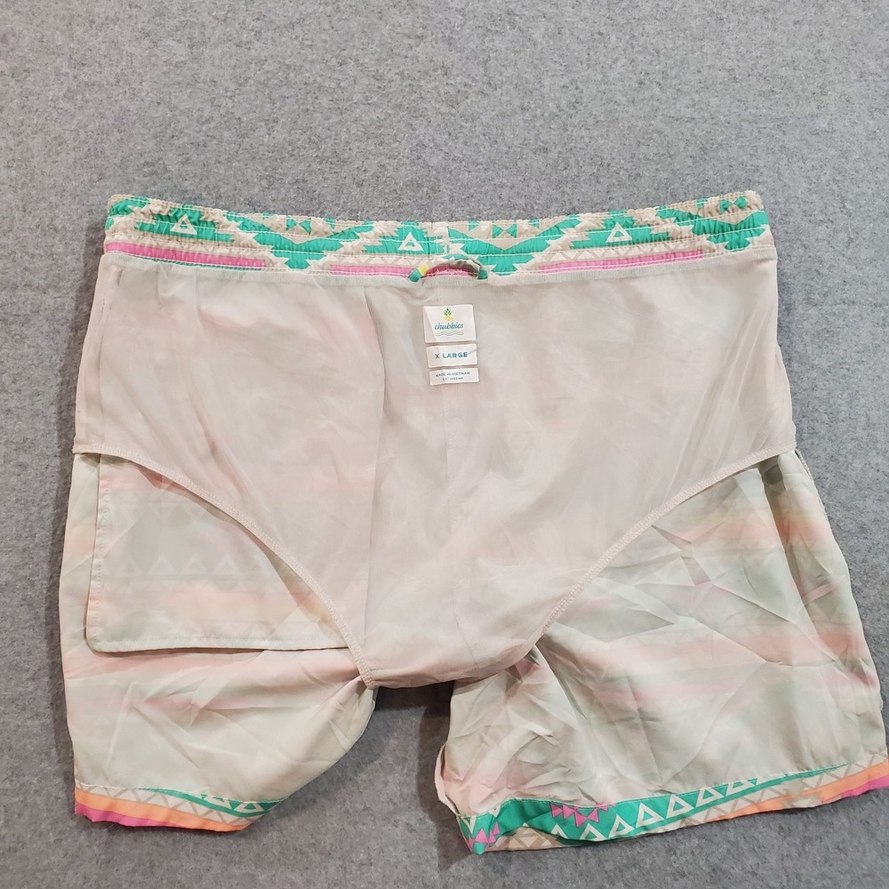 Chubbies 5.5" Swim Trunks Men's XL The En Fuegos Teal Orange Aztec Drawstring - Picture 11 of 12